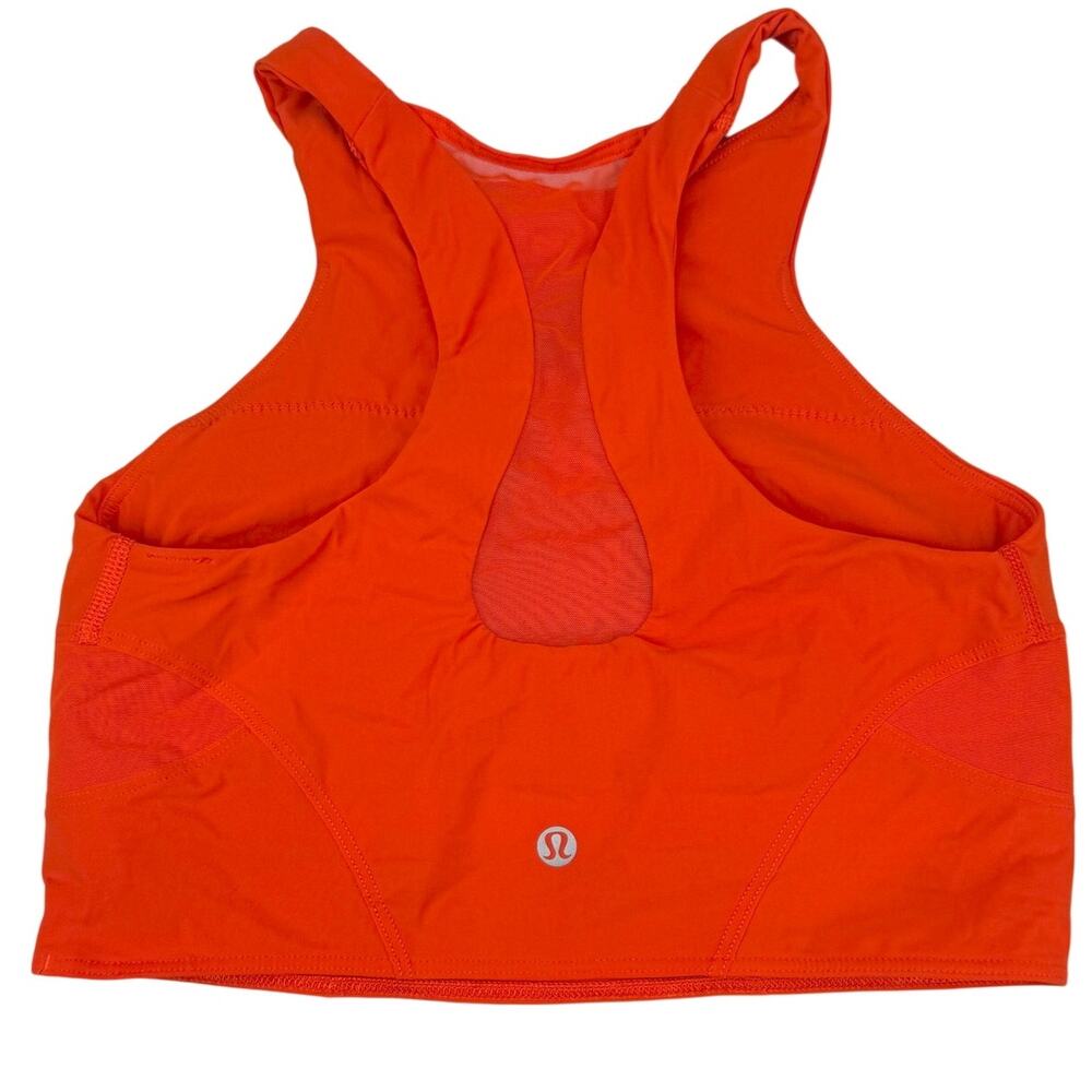 LULULEMON Mesh-Back Train Bra Medium Support A/B Cup Size 6 Solar Orange - Picture 4 of 6